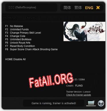 蝎之尾 (TailofScorpios): Трейнер +8 [v1.5]