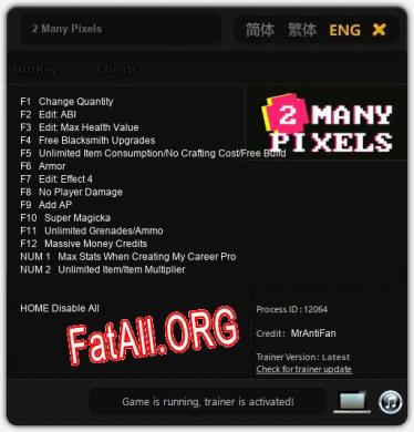 2 Many Pixels: Трейнер +14 [v1.4]