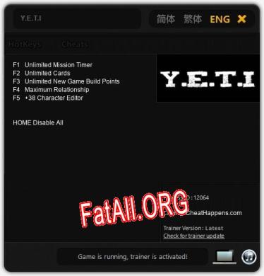 Y.E.T.I: ТРЕЙНЕР И ЧИТЫ (V1.0.49)