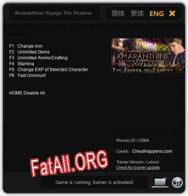 Трейнер для Amaranthine Voyage The Shadow of Torment Collectors Edition [v1.0.5]