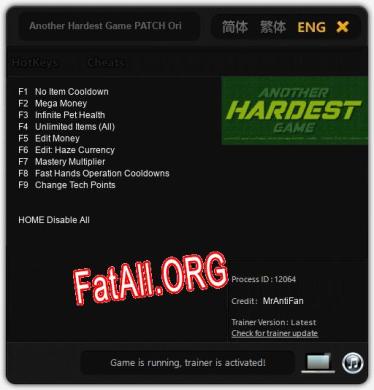 Трейнер для Another Hardest Game PATCH Origins [v1.0.5]