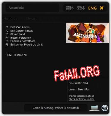 Ascendaria: ТРЕЙНЕР И ЧИТЫ (V1.0.3)