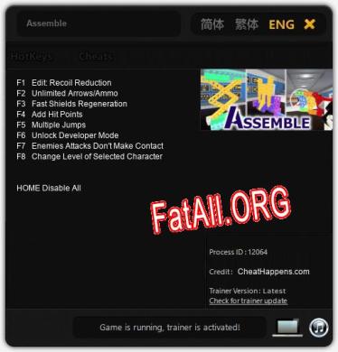 Assemble: Трейнер +8 [v1.5]