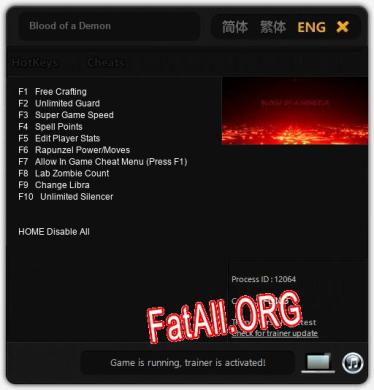 Blood of a Demon: ТРЕЙНЕР И ЧИТЫ (V1.0.17)