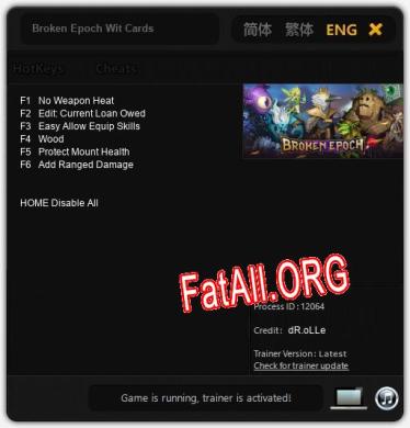 Broken Epoch Wit Cards: ТРЕЙНЕР И ЧИТЫ (V1.0.32)
