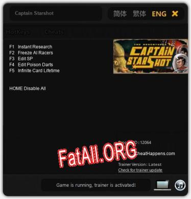 Captain Starshot: Трейнер +5 [v1.5]