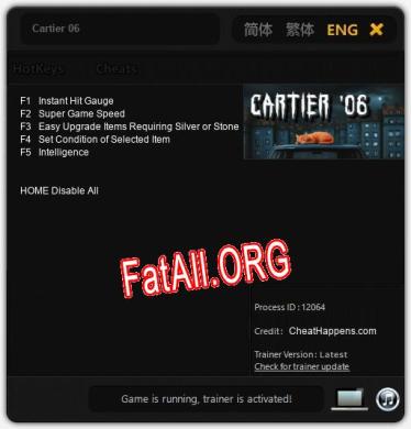 Cartier 06: Трейнер +5 [v1.3]
