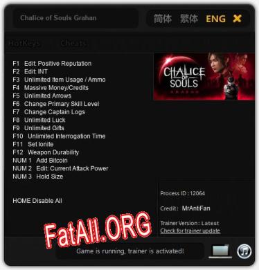 Chalice of Souls Grahan: Трейнер +15 [v1.3]