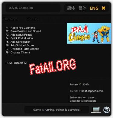 D.A.M. Champion: Трейнер +8 [v1.5]