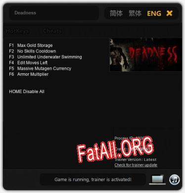 Deadness: ТРЕЙНЕР И ЧИТЫ (V1.0.3)