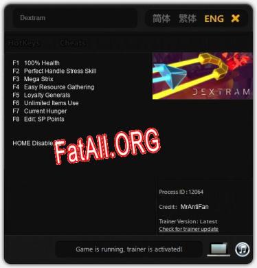 Dextram: Трейнер +8 [v1.6]
