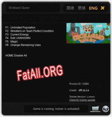 Трейнер для Dickland Quest [v1.0.4]