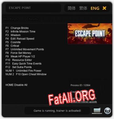 Трейнер для ESCAPE POINT [v1.0.2]