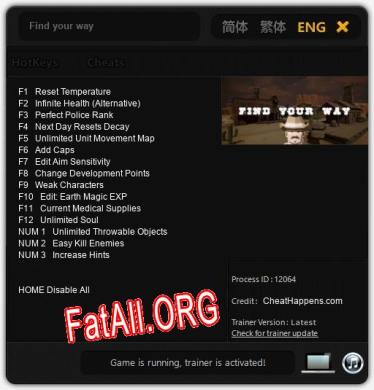 Трейнер для Find your way [v1.0.5]