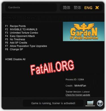 Трейнер для Gardenia [v1.0.3]