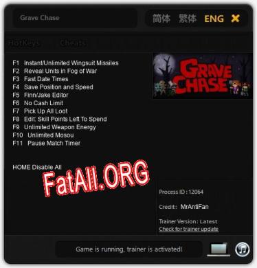 Трейнер для Grave Chase [v1.0.9]