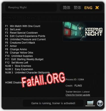 Keeping Night: Читы, Трейнер +15 [FLiNG]