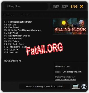 Killing Floor: ТРЕЙНЕР И ЧИТЫ (V1.0.92)