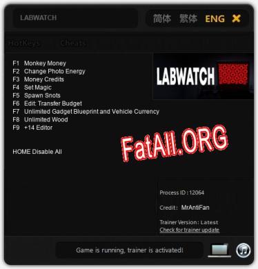 Трейнер для LABWATCH [v1.0.2]