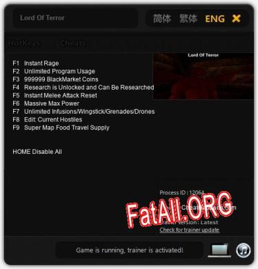 Трейнер для Lord Of Terror [v1.0.7]