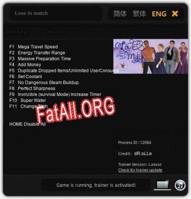 Трейнер для Love in match [v1.0.1]
