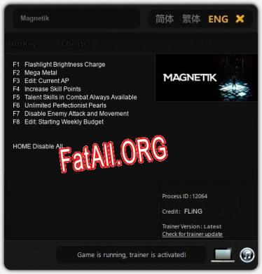Magnetik: Трейнер +8 [v1.5]