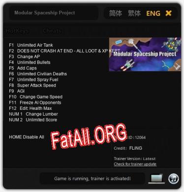 Трейнер для Modular Spaceship Project [v1.0.1]