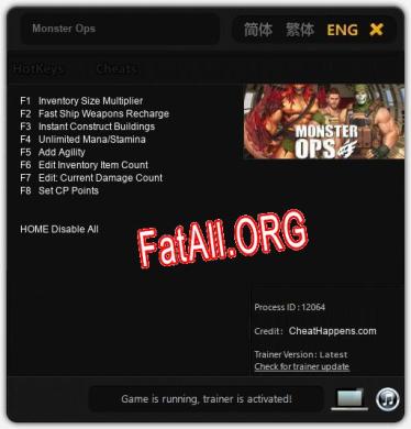 Monster Ops: Трейнер +8 [v1.2]
