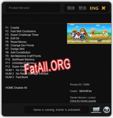 Трейнер для Pocket Harvest [v1.0.3]