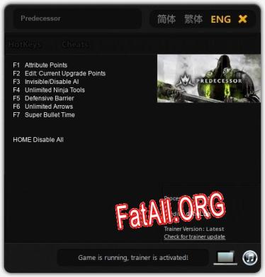 Predecessor: Читы, Трейнер +7 [dR.oLLe]