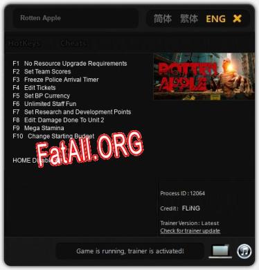 Трейнер для Rotten Apple [v1.0.5]