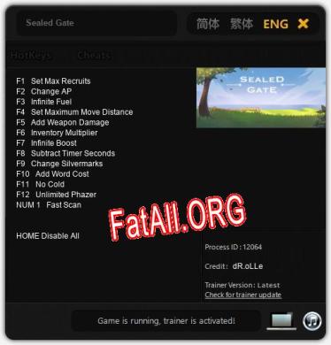 Sealed Gate: Трейнер +13 [v1.8]