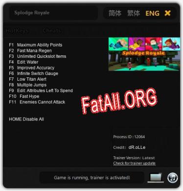 Трейнер для Splodge Royale [v1.0.6]