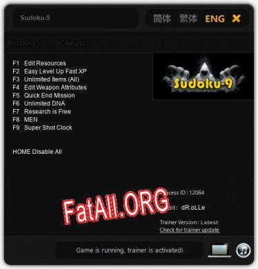 Sudoku-9: Читы, Трейнер +9 [dR.oLLe]
