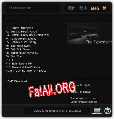 The Experiment: Читы, Трейнер +13 [dR.oLLe]