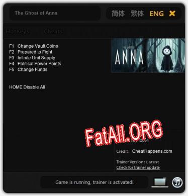 Трейнер для The Ghost of Anna [v1.0.1]