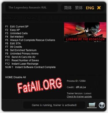 The Legendary Assassin KAL: ТРЕЙНЕР И ЧИТЫ (V1.0.15)