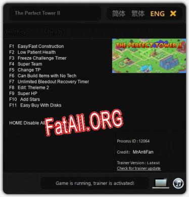 The Perfect Tower II: Читы, Трейнер +11 [MrAntiFan]