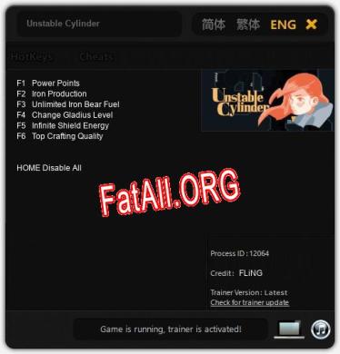 Unstable Cylinder: Читы, Трейнер +6 [FLiNG]