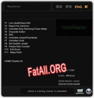 WarpVector: Трейнер +11 [v1.8]
