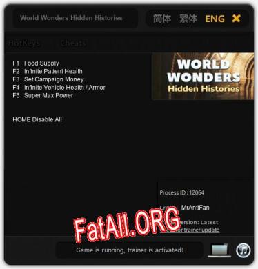 Трейнер для World Wonders Hidden Histories [v1.0.7]